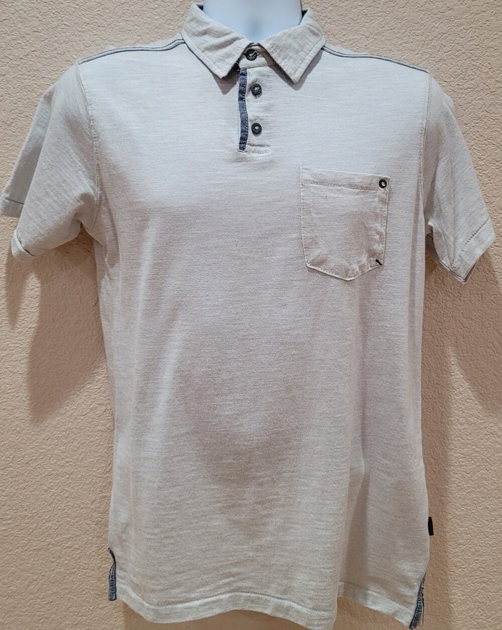 PD & C Heathered Gray Men's Polo Shirt Medium Front Pocket Short Sleeves
